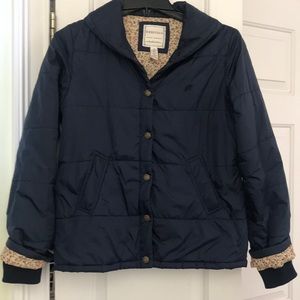 Navy blue light weight puffer jacket
